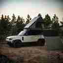 Roveroll Tri-Clam Shell Roof Top Tent-Taupe Body & Black Rain Fly - 47 in - AC001-1